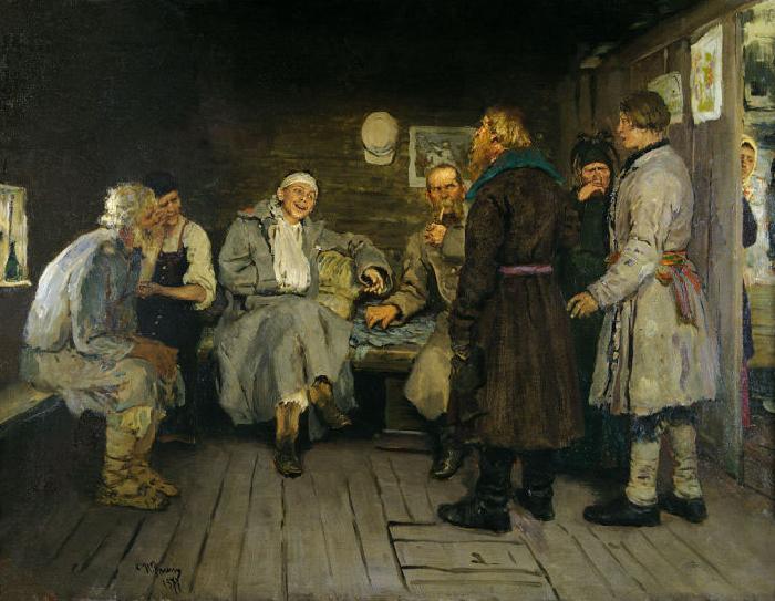 Ilya Yefimovich Repin Soldier's Tale oil painting picture
